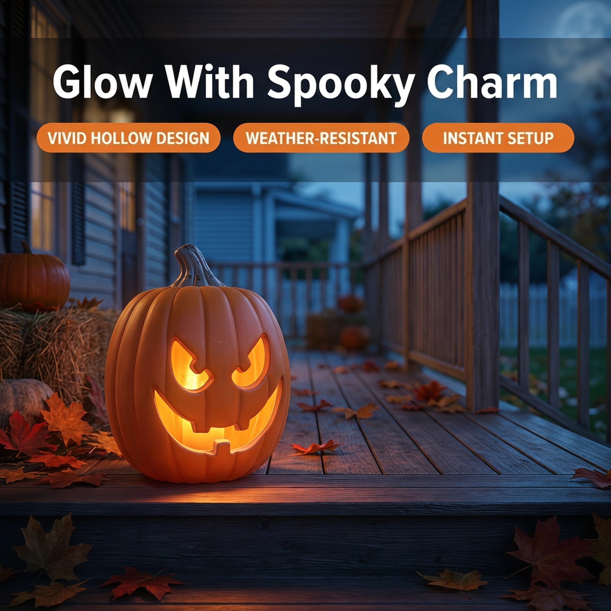 ibasenice Dyniowa latarnia Jack O'Lantern – jesienna dekoracja ogrodowa, 11,5 uncji