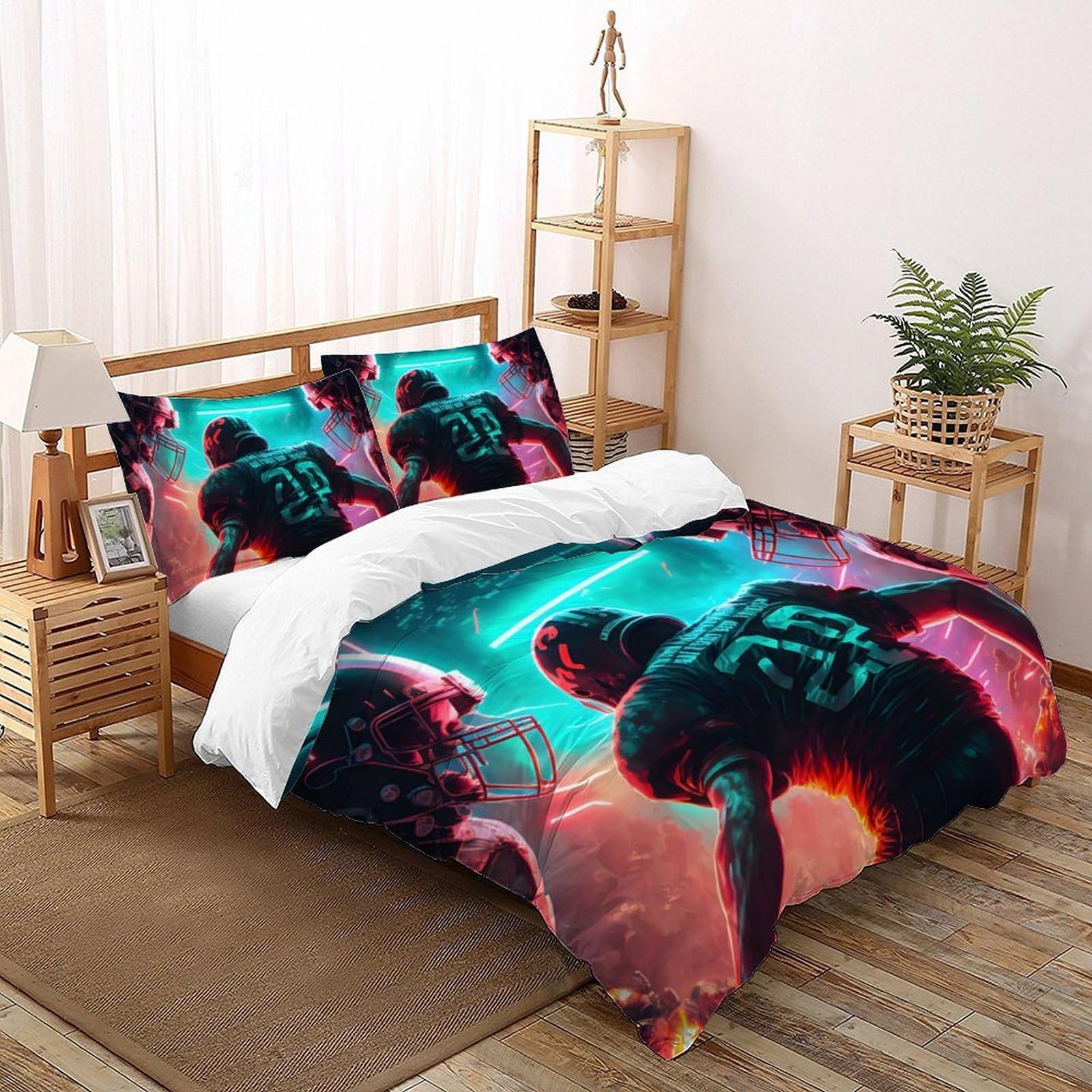 Parure housse de couette 3D enfants king 220x240 cm douce avec fermeture éclair