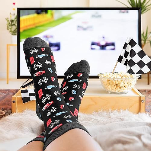 Miniatura 4 de VICRAZY F1 Racing Car, calcetines deportivos para hombres y mujeres, regalos de Fórmula 1, calcetines de carreras, rellenos de calcetines