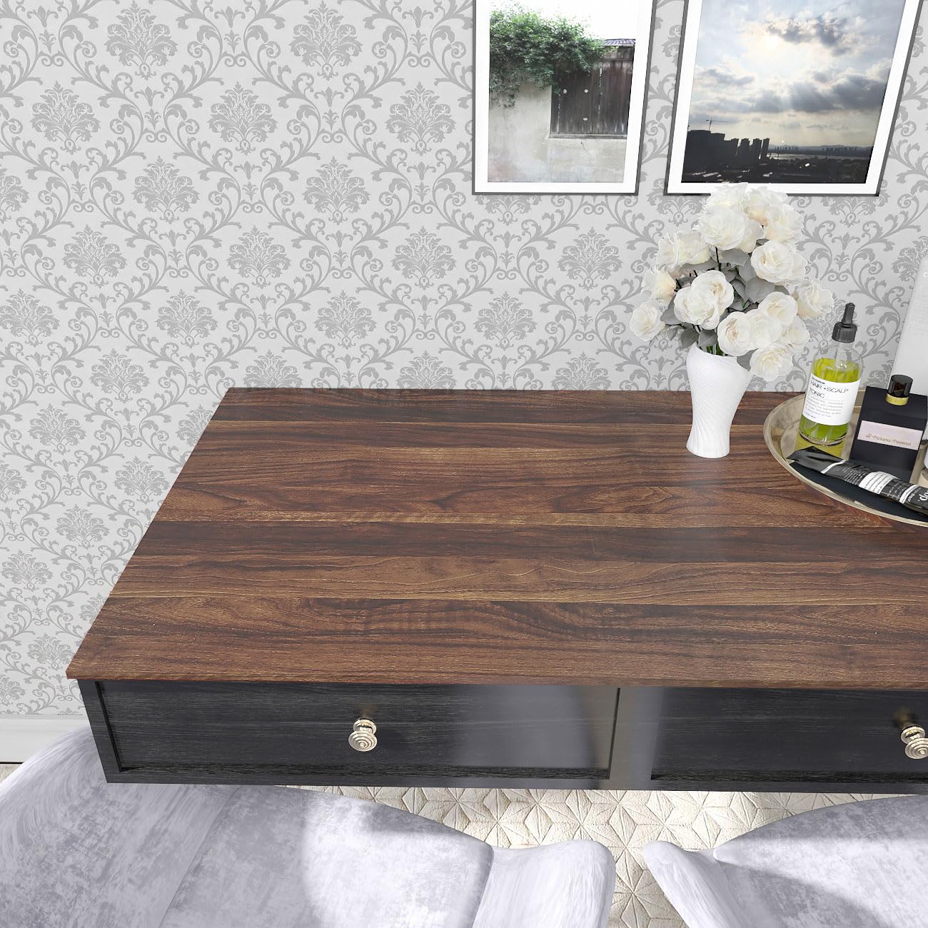 CiCiwind Zelfklevend Behang Rustieke Vinyl Wrap Hout Effect Sticky Back Plastic Peel en Stick Houten Panel Contact Papier Voor Keukenkast Plank Liner 44 × 200 CM