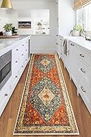 Vista 5 de COMSLE Alfombra Runner Bohemia, 2' x 7' Alfombras Lavables para Pasillo de Lana Sintética Pequeña Alfombra de Área de Cocina Alfombra Decorativa
