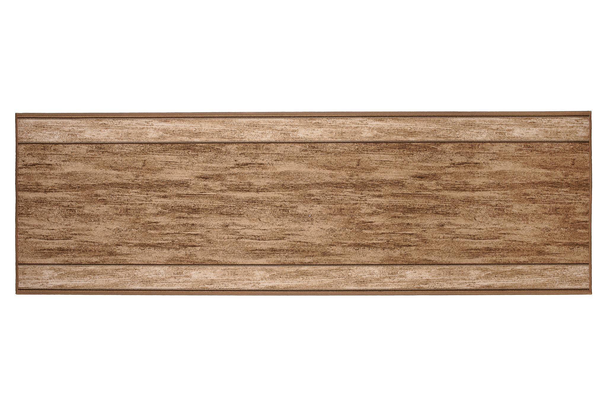 TAPISO Anti Rutsch Teppich Läufer rutschfest Brücke Meterware Modern Hellbraun Creme Streifen Meiliert Design Flur Küche Wohnzimmer Diele 80 x 150 cm