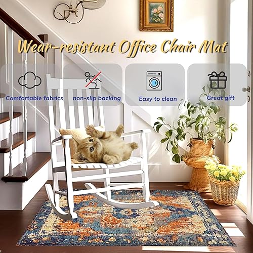 Miniatura 3 de Tapete para silla de oficina para suelo de madera dura, 36 x 48 pulgadas, tapete para silla de escritorio para silla rodante, fácil de limpiar,
