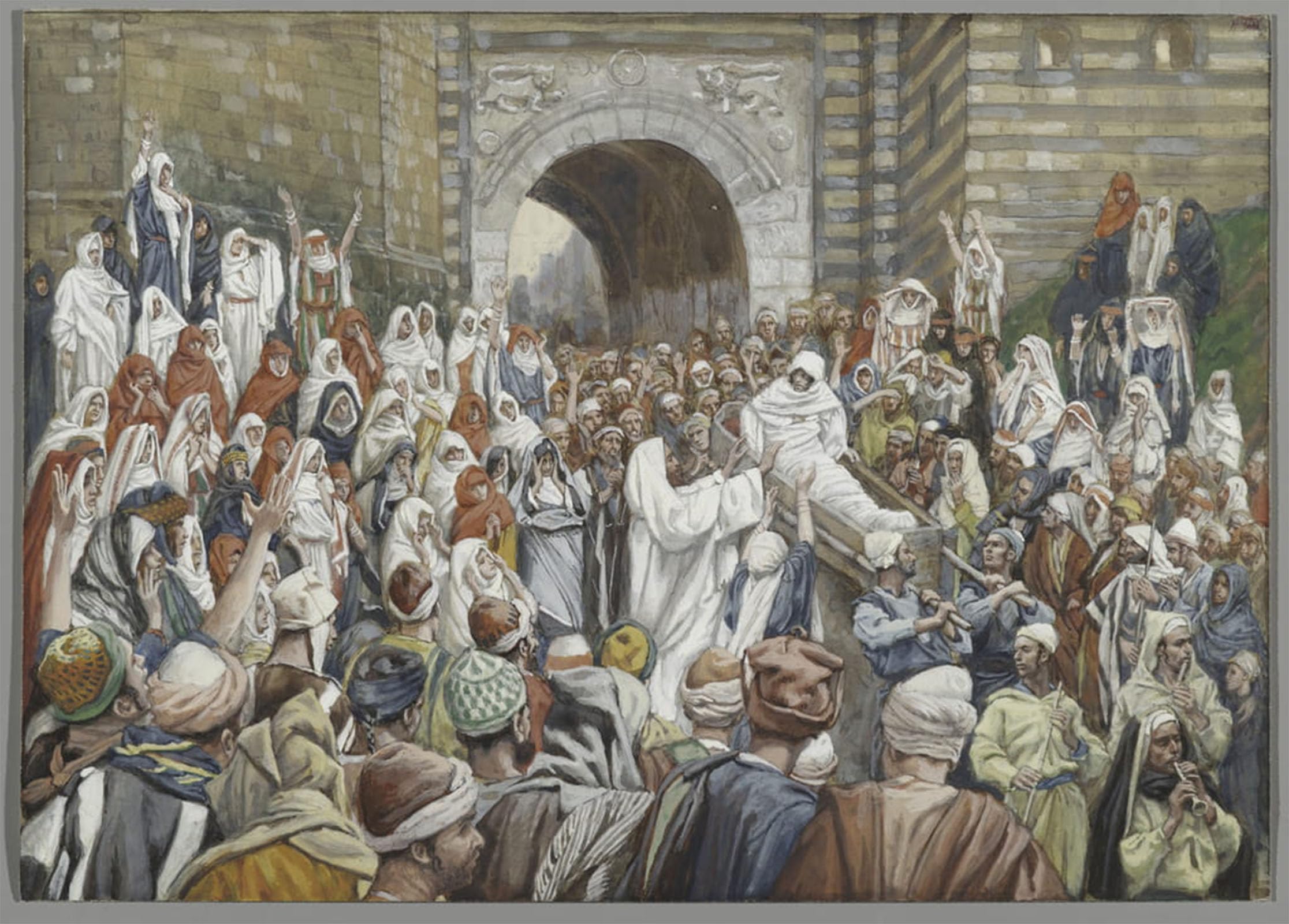 SERENDIPITP Retro Picture Poster Wall Art Pictures Painting the Resurrection of the Widow's Son At Nain by Jacques Wall Art Canvas Print for Wall Decor 60x90cm