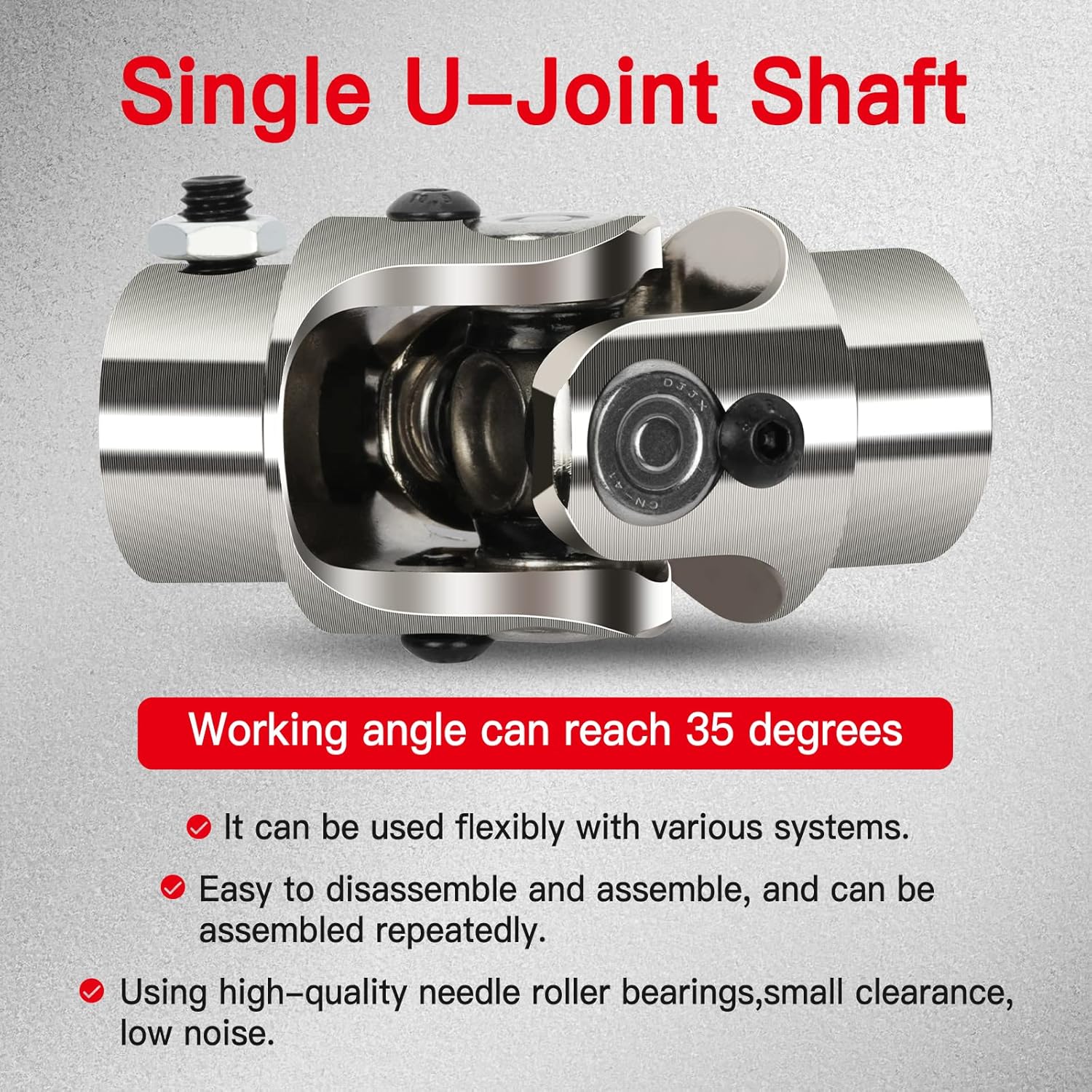 CCIYU Single Steering Universal Joints 3/4 Round x 3/4" DD U-Joint Shaft Chrome 83mm
