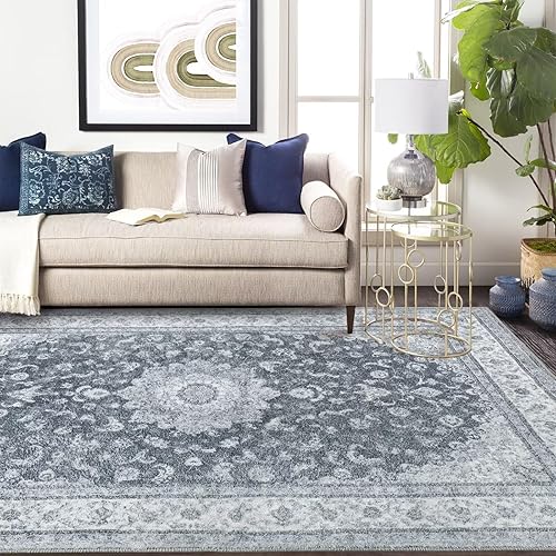 Miniatura 6 de GlowSol Alfombras lavables de 6 x 9 pies, estilo bohemio, medallón, alfombras grandes para sala de estar, resistentes a las manchas, alfombras