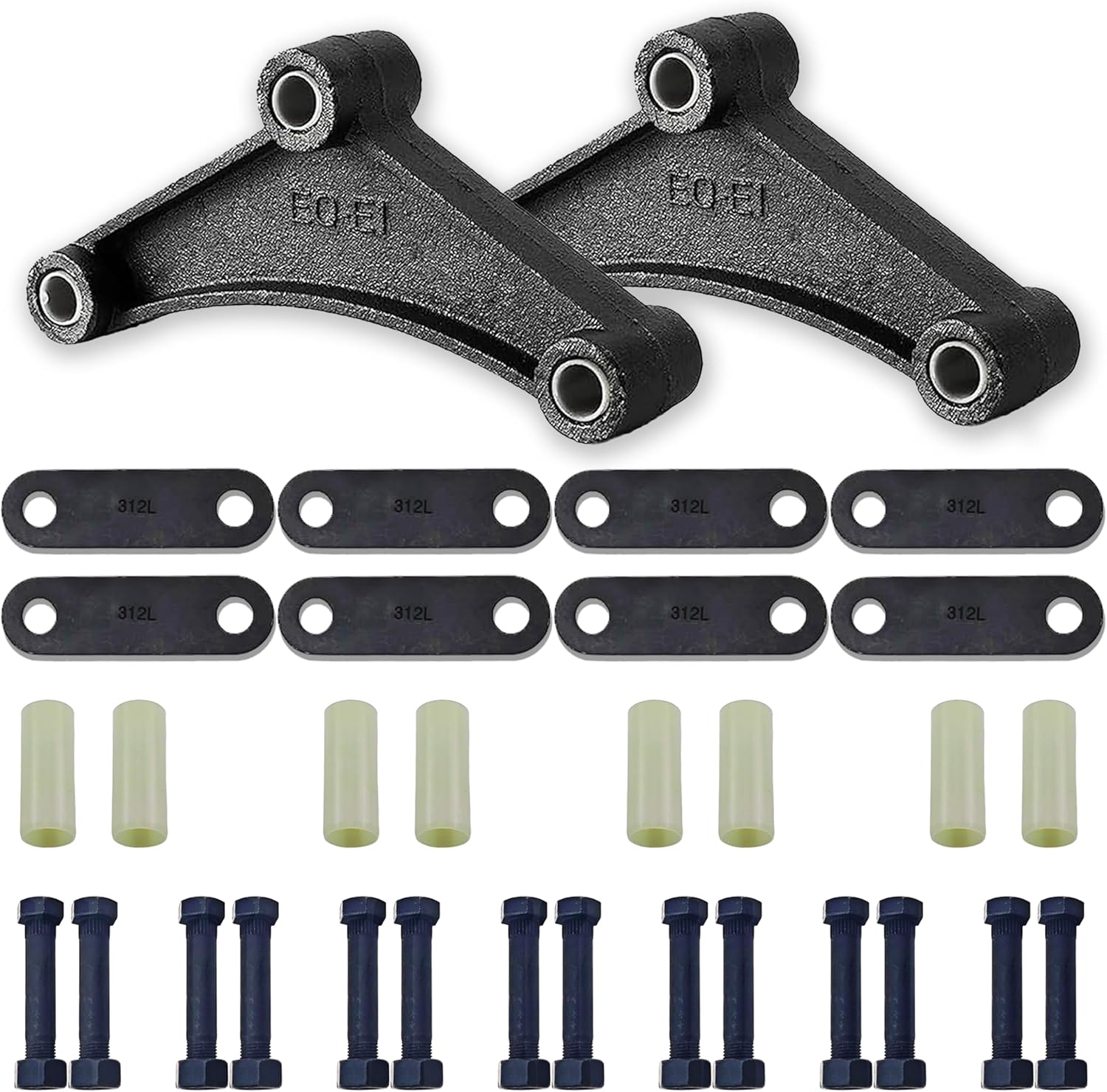 Trailer Shackle Kit, Tandem Trailer Axle Shackle for Double Eye Spring, 3500 lbs-5200 lbs Axles