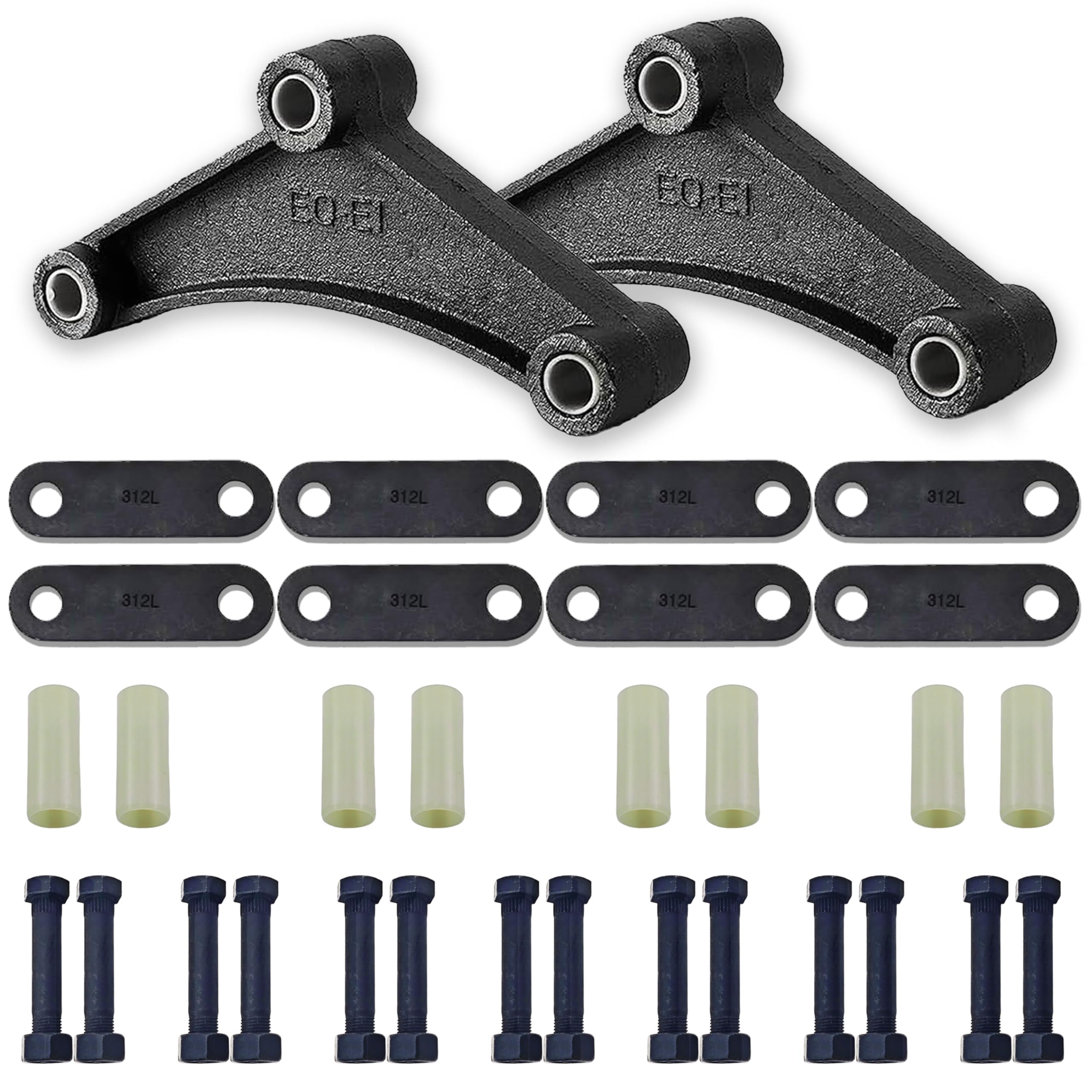 Trailer Shackle Kit, Tandem Trailer Axle Shackle for Double Eye Spring, 3500 lbs-5200 lbs Axles