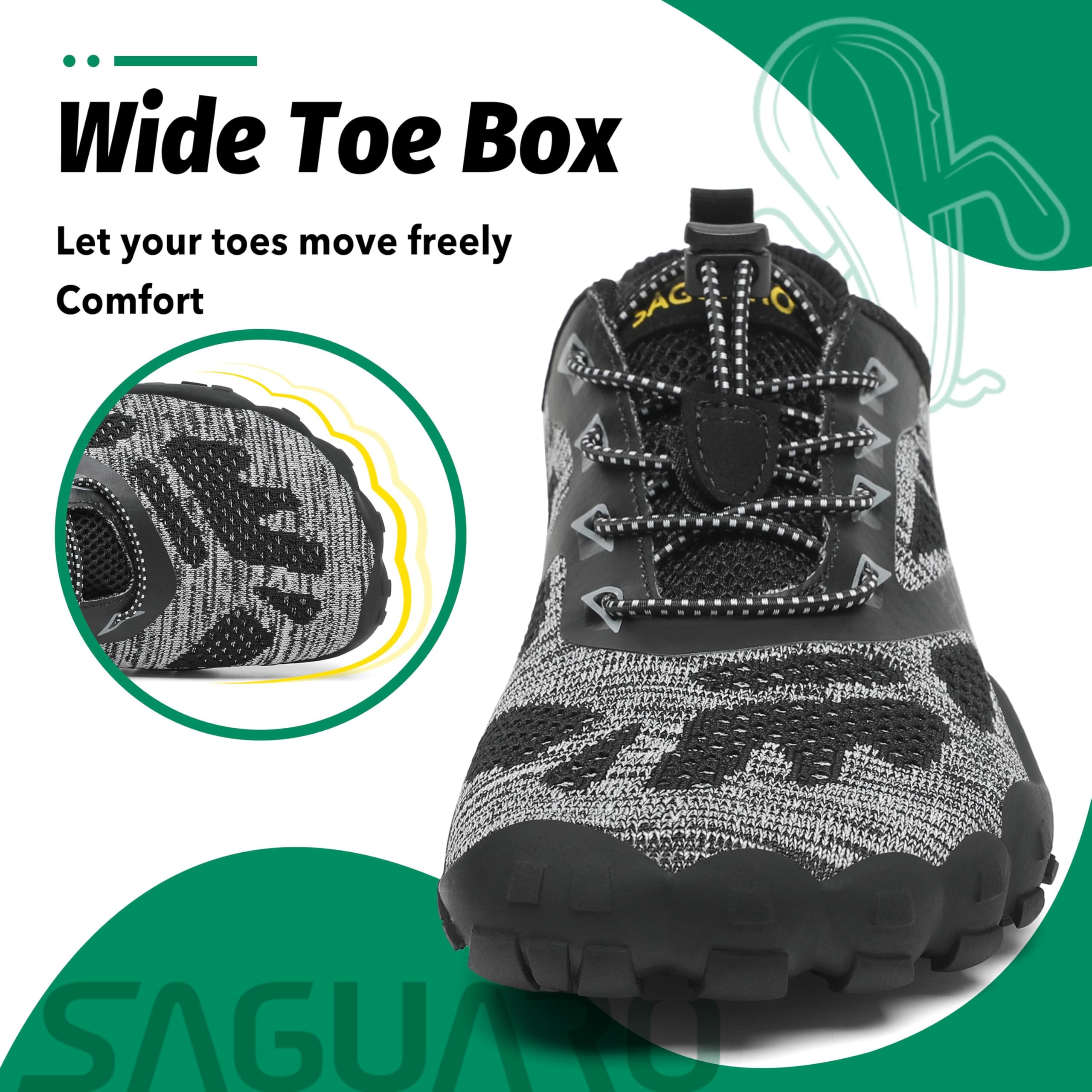 SAGUARO Scarpe Barefoot con Dita per Trekking Trail Running Ginnastica, 36-48