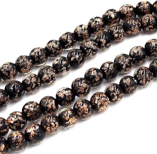 Miniatura 2 de 20 cuentas de vidrio luminosas de 0.315 pulgadas que brillan en la oscuridad, cuentas redondas sueltas de arena dorada, collar para manualidades,