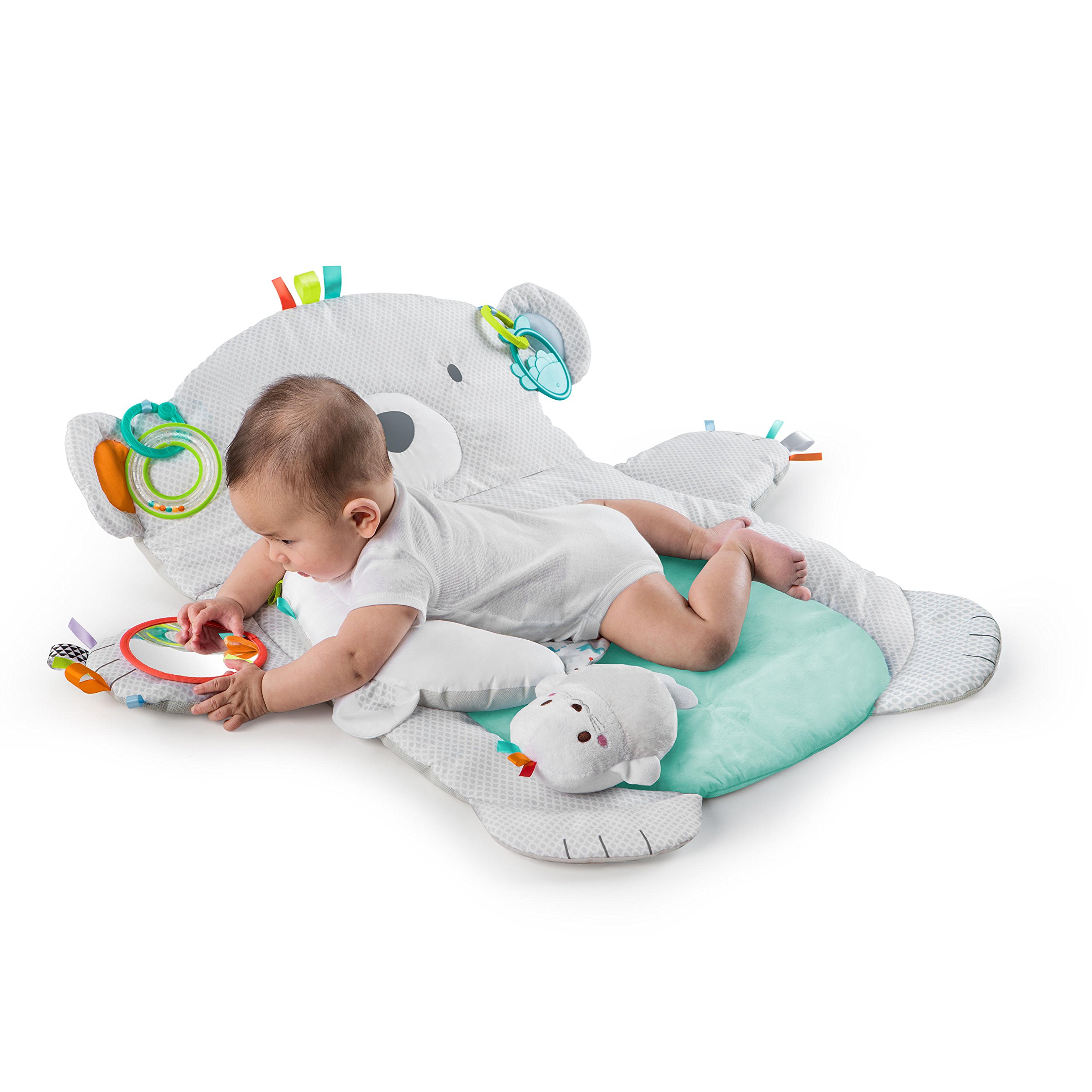 Bright Starts Tummy Time Prop & Play Activity Mat - Polar Bear, Ages Newborn +
