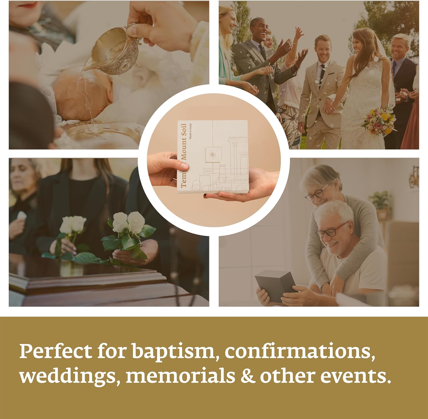 Authentic Temple Mount Sacred Soil Gift Set from Jerusalem – Expert-Certified Holy Land Keepsake, Temple Mount Sifting Project, Faith-Based Christian Decor & Biblical Gift, Spiritual Souvenir – Beige