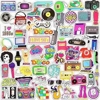 70 PCS 90s Stickers Retro for Adults 80s Stickers for Party Decorations 80s 90s Stickers Waterproof for Teens Water Bottles Laptop