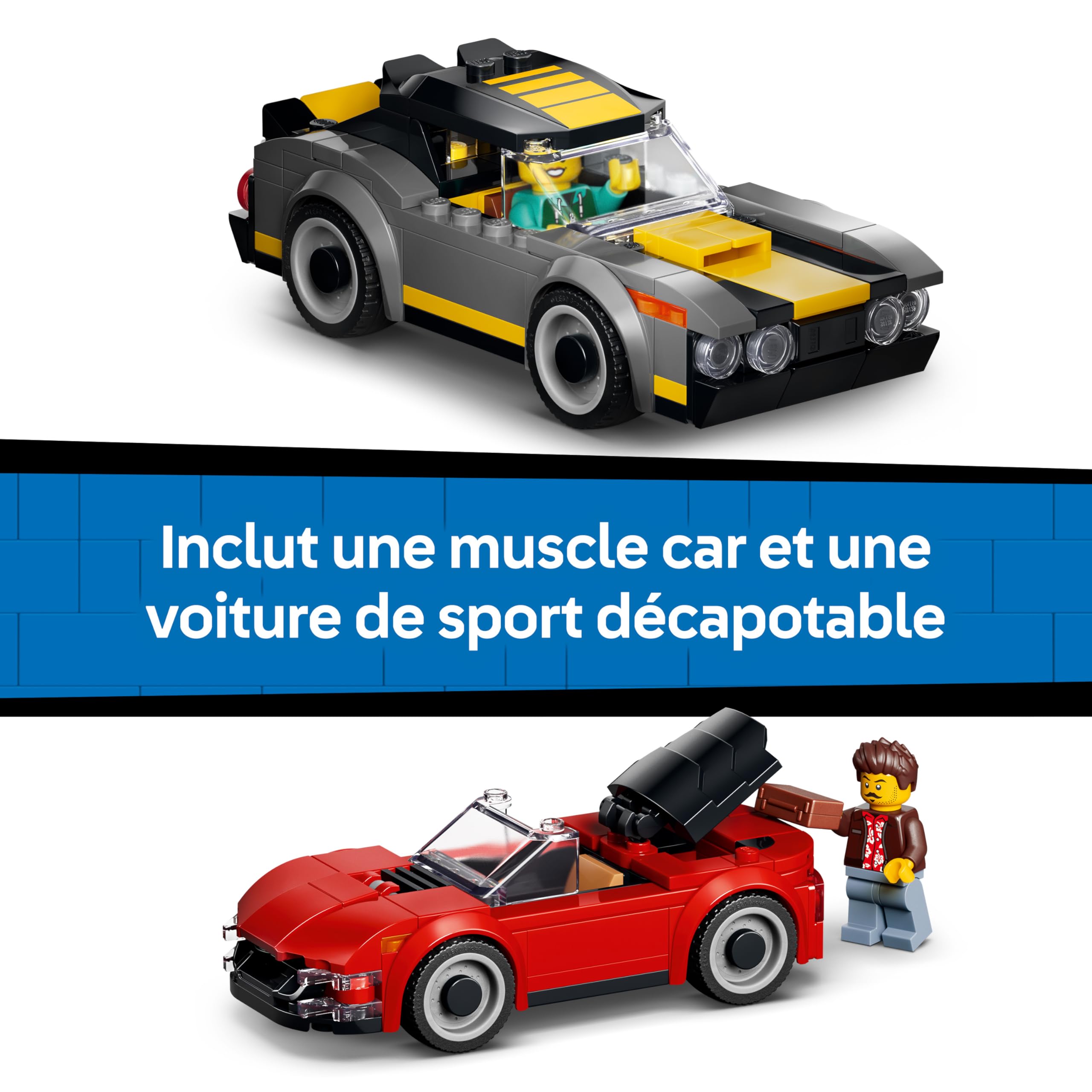 LEGO City La Station de Lavage Automatique - Jouet de Construction - Maquettes de Voitures, Fonction Nettoyage & 4 Minifigurines avec Accessoires - Cadeau d'anniversaire pour Garçon dès 6 Ans 60497