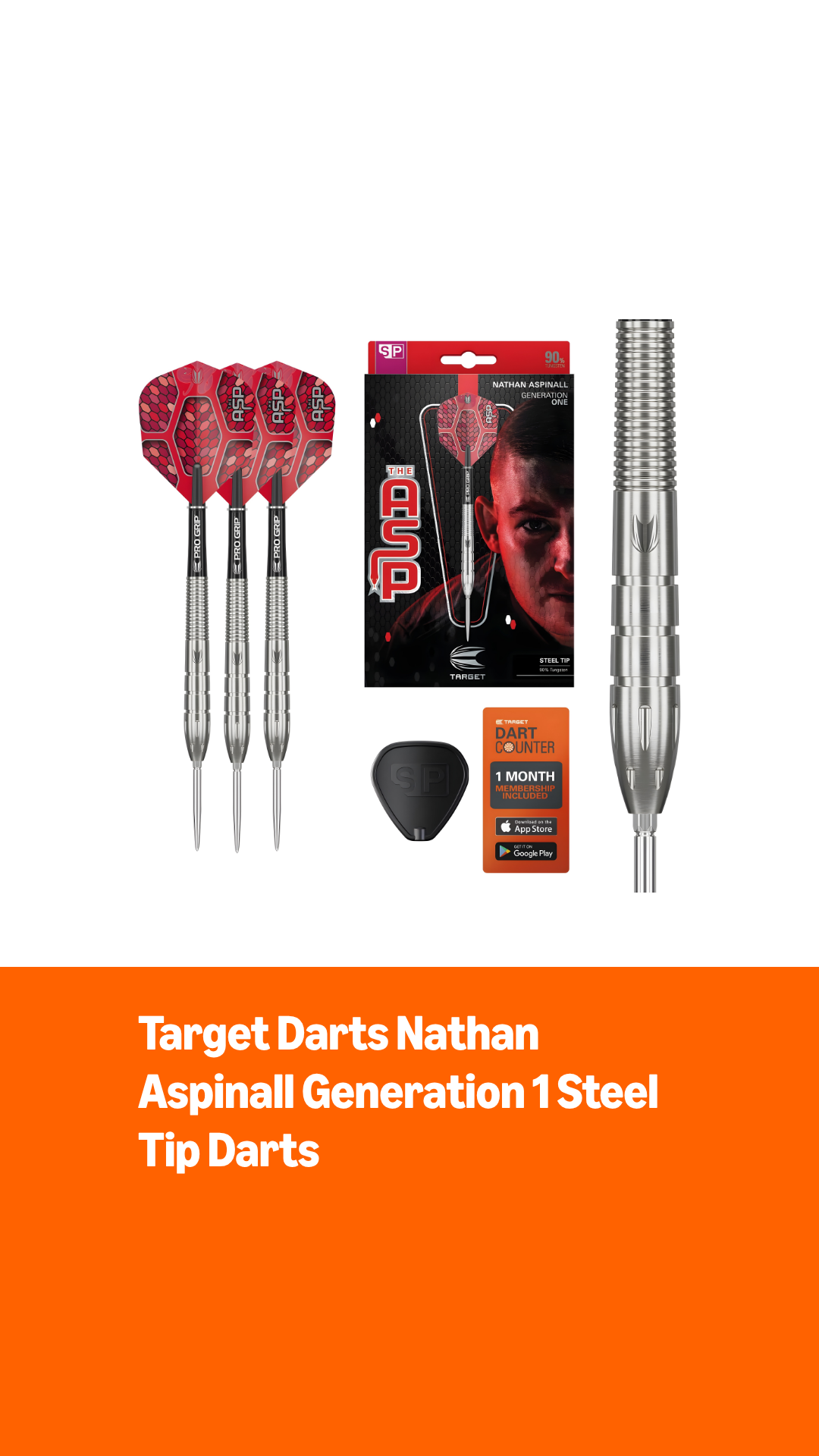 Target Darts Nathan Aspinall Generation 1 Steel Tip Darts, 90