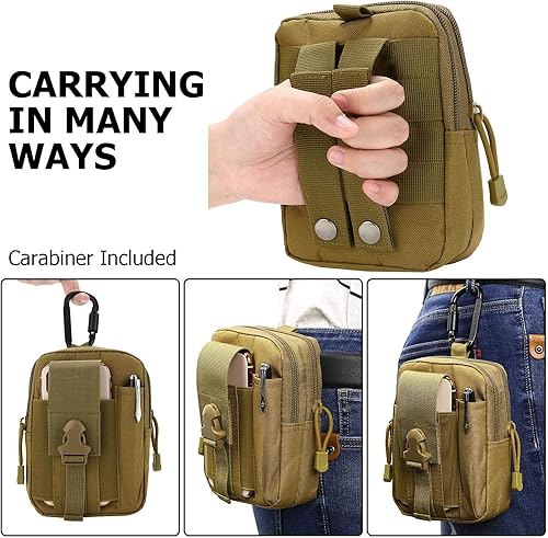Miniatura 5 de DOOVETER PHILEX - Bolsa táctica Molle EDC utilidad para exteriores, bolsa de cintura para hombre con soporte de clip para cinturón de teléfono, funda