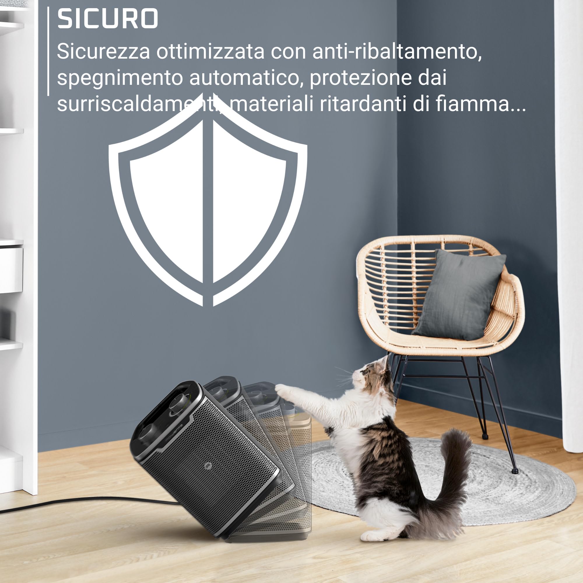 Rowenta Intense Comfort+, Termoventilatore Silenzioso e Compatto, Riscaldamento Rapido, Potenza di 2000W, Modalità Turbo e Eco, Sicuro e Potente, SO2350