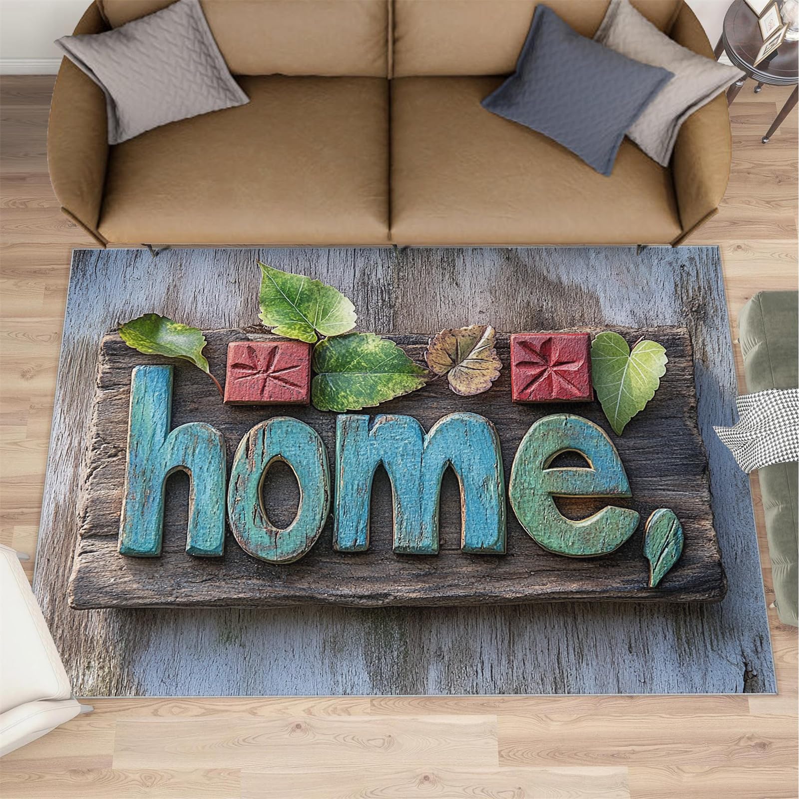 Tapis de signalisation en bois anti-peluche pour chambre et salle de jeux