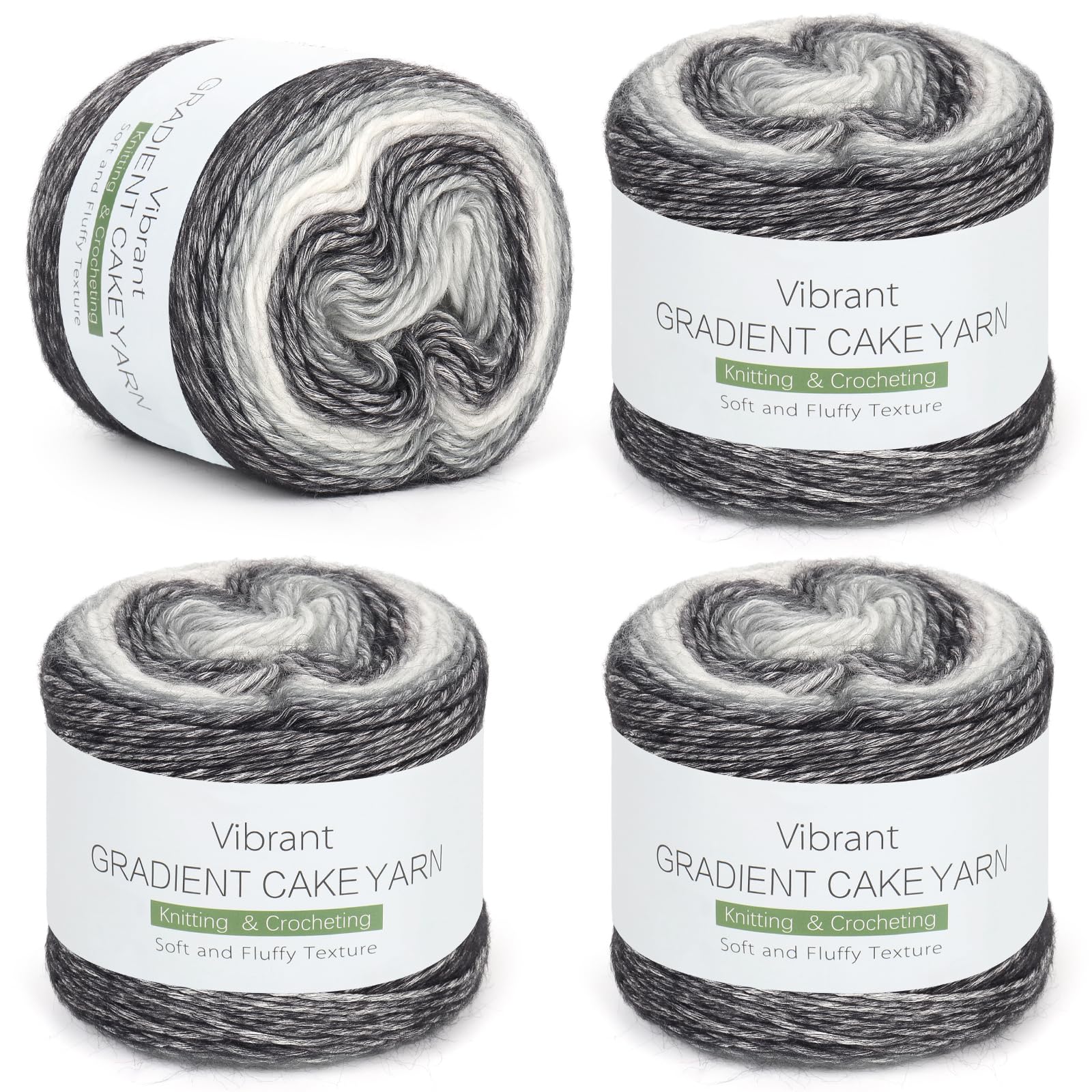 Coopay Farbverlaufsgarn, 400g (4x100g) Wolle zum Häkeln, Mehrfarbiges Gradient Häkelgarn, Schön Farbverlaufswolle Super Weich Häkelgarn, Wolle zum Stricken Elegante Pullover Hüte, Schal