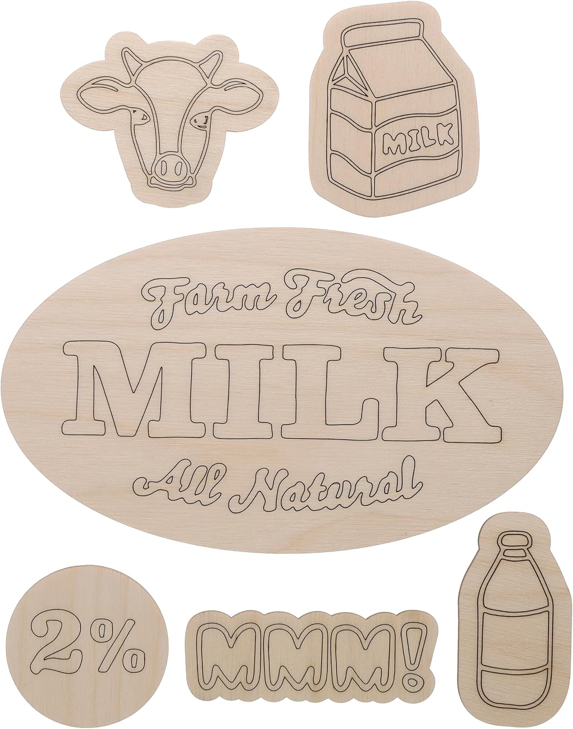 Hampton Art Crate Decor Home & Garden 4Pc - Wooden Tags & Blank Wooden Signs for Crafts, Perfect Wood Sign Set with Decorative Wood Words for Crafts and DIY Projects