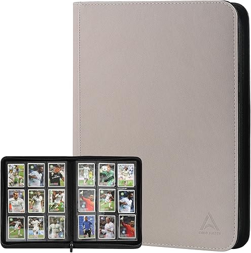 Miniatura 13 de Carpeta para tarjetas de 9 bolsillos, capacidad 540 con cierre de cremallera, de doble cara, resistente y elegante, protector de piel sintética para