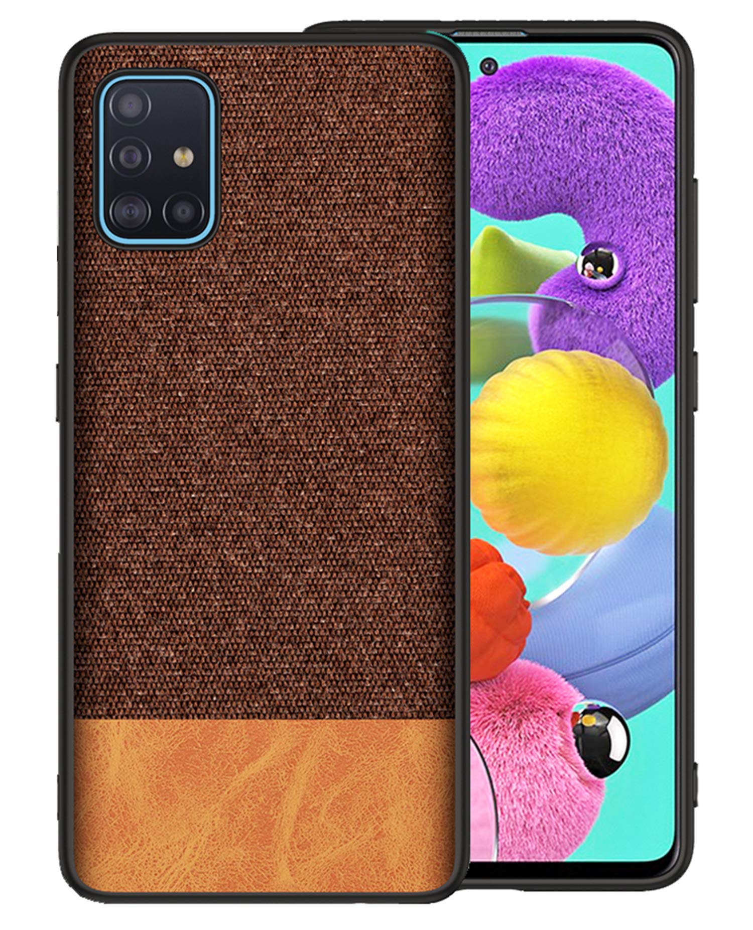KAPA Thermoplastic Polyurethane Soft Fabric & Leather Hybrid Protective Back Cover for Samsung Galaxy a71 (Brown) (B0846KNYX4) Amazon Price History, Amazon Price Tracker