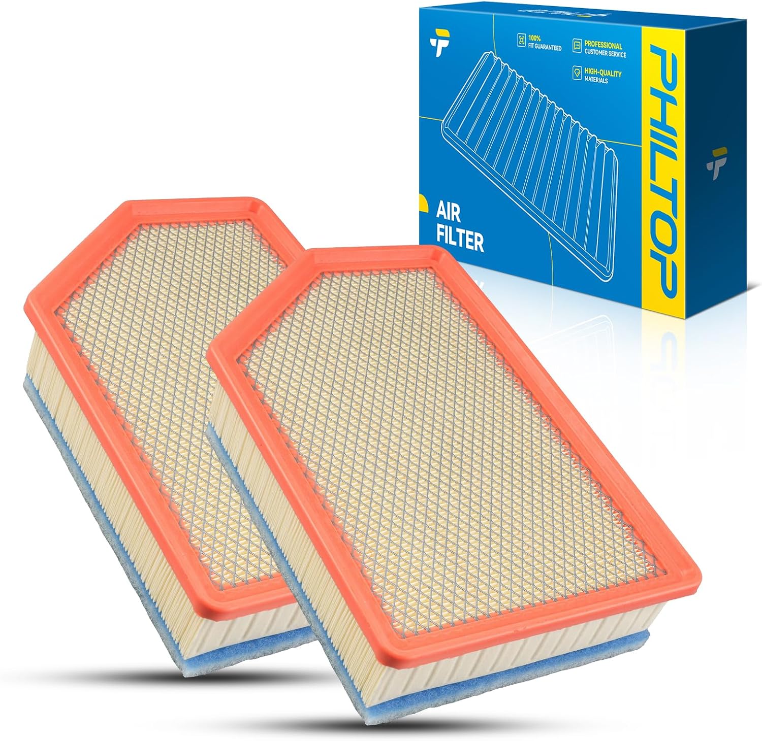 PHILTOP Engine air filter CA12779 2PC Replacement for 2020-2024 Chevrolet Silverado 2500/3500 HD V8 6.6L, 2020-2024 for GMC Sierra 2500/3500 HD V8 6.6L