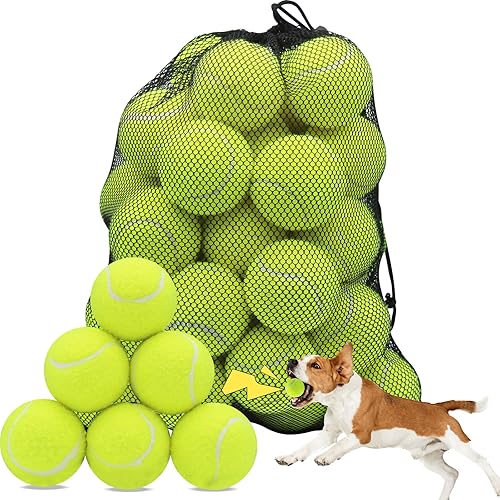 Miniatura 10 de Swingers Pelotas de tenis chirriantes para perros, pelotas de tenis de entrenamiento de 2.5 pulgadas, pelota de ejercicio para mascotas y perros