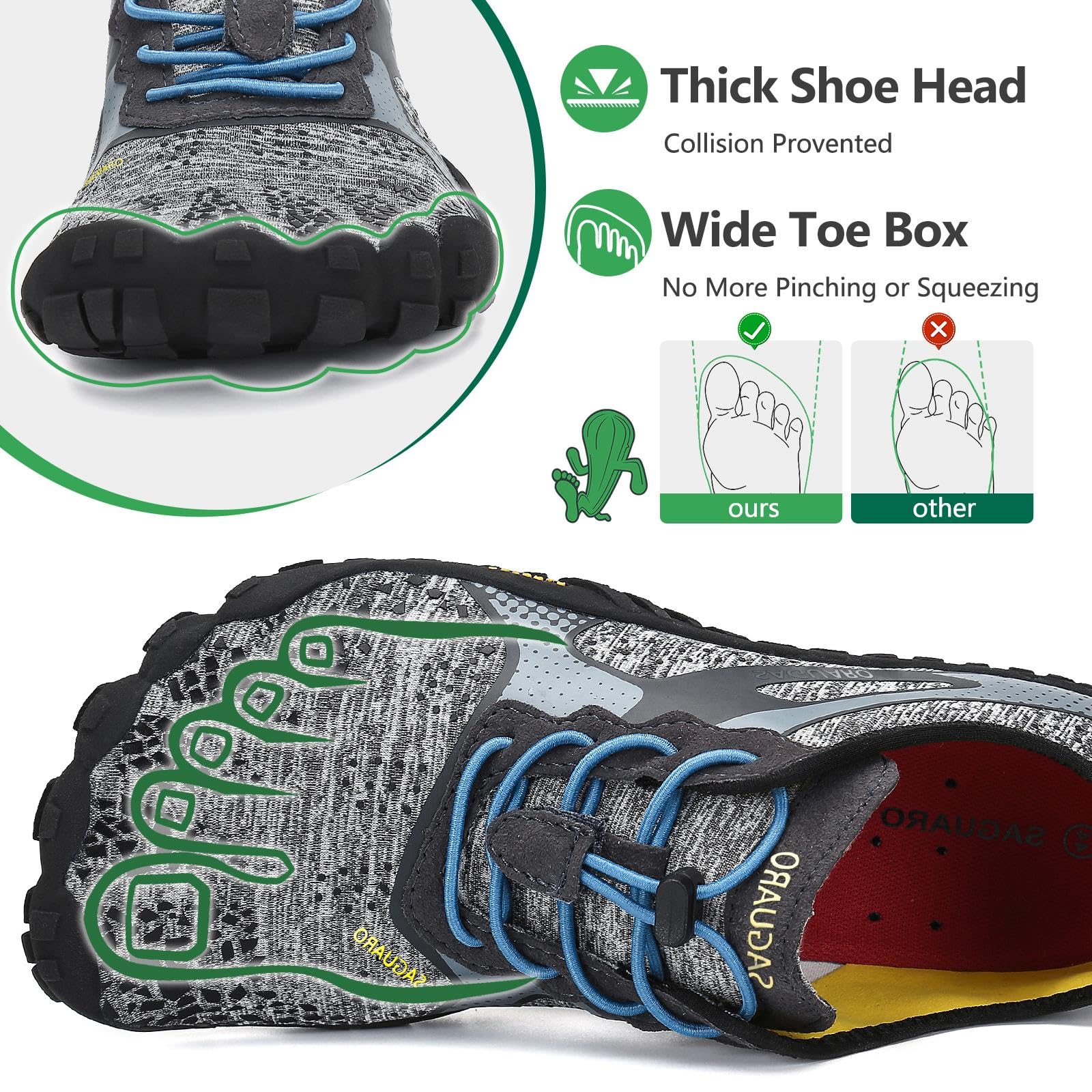 SAGUARO Barefoot Scarpe Minimaliste Uomo Comode e Leggere Antiscivolo Trekking Trail Running Scarpe Donna Estate Asciugatura Rapida Outdoor e Indoor