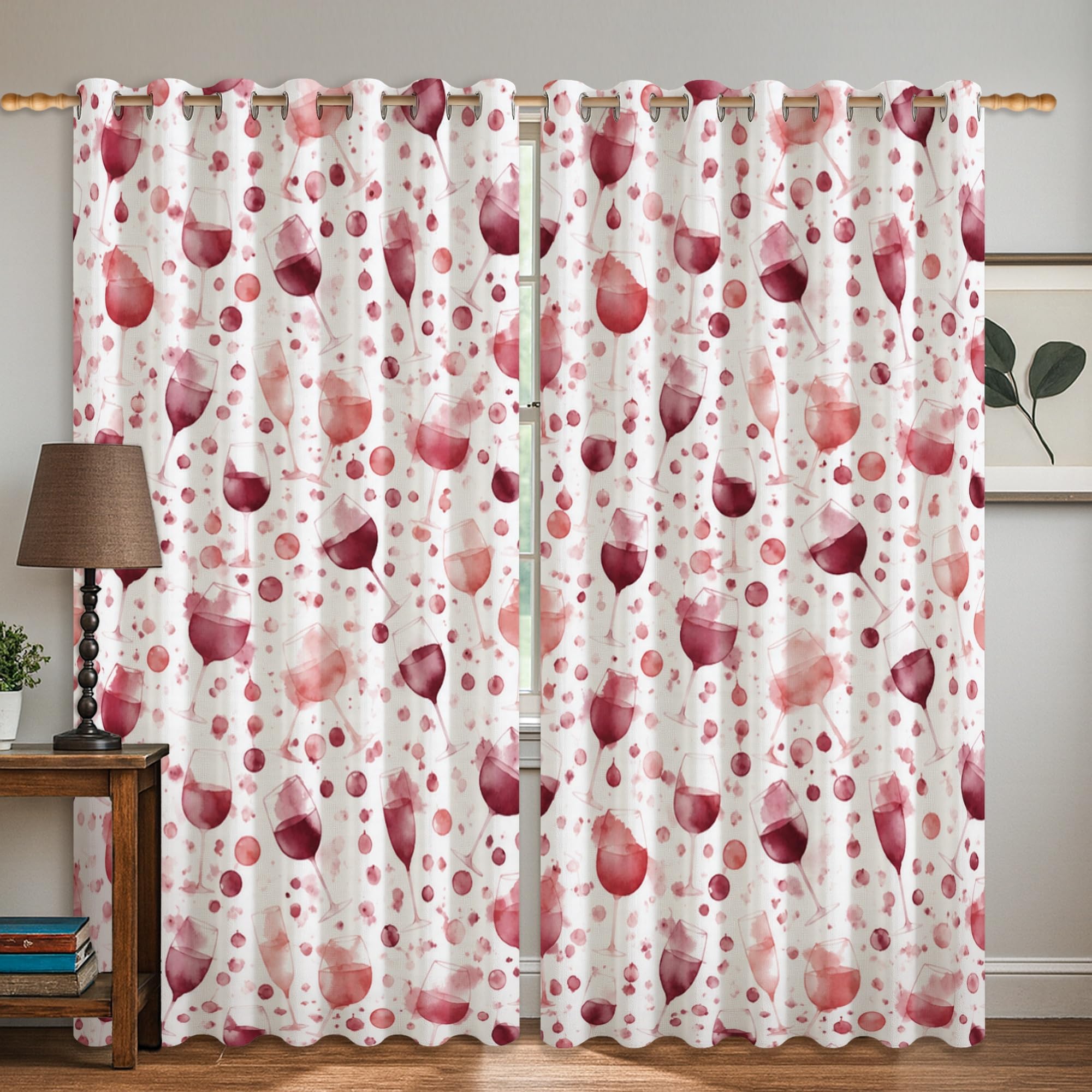 Rideaux occultants thermiques motif bulles aquarelle rouge automne 106x160cm
