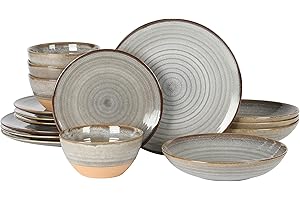 Gibson Elite Dreamweaver Terracotta Reactive Dinnerware Set - Perfect for Casual and Formal Occasions