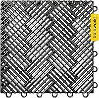 Vista 8 de Azulejos de garaje entrelazados para garaje, paquete de 48 unidades, antideslizantes, resistentes al aceite y a las manchas, para garajes, pisos