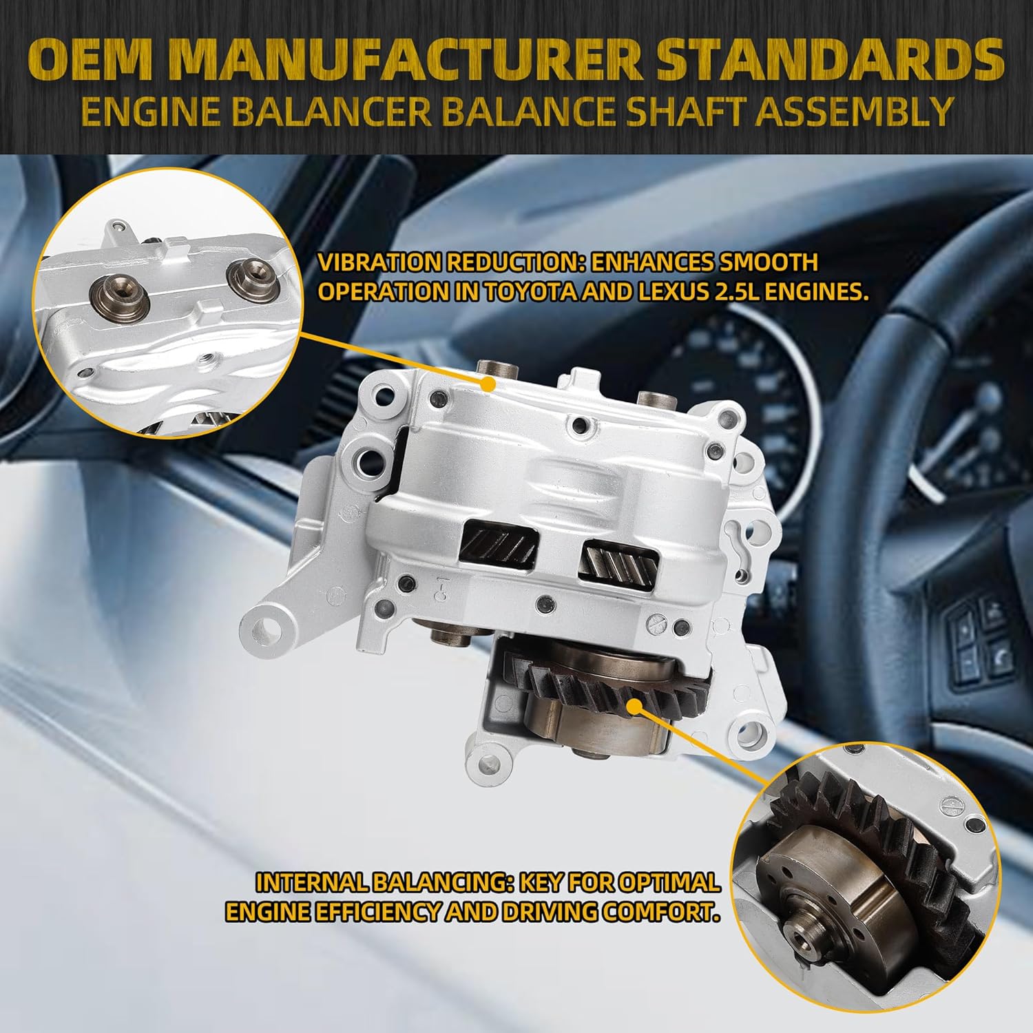 Dasbecan 2.5L/2.7L Engine Balance Shaft Compatible with Toyota Highlander Camry Avalon RAV4 Sienna, LEXUS ES NX, tC 2009-2018 Replaces# 13620-36020