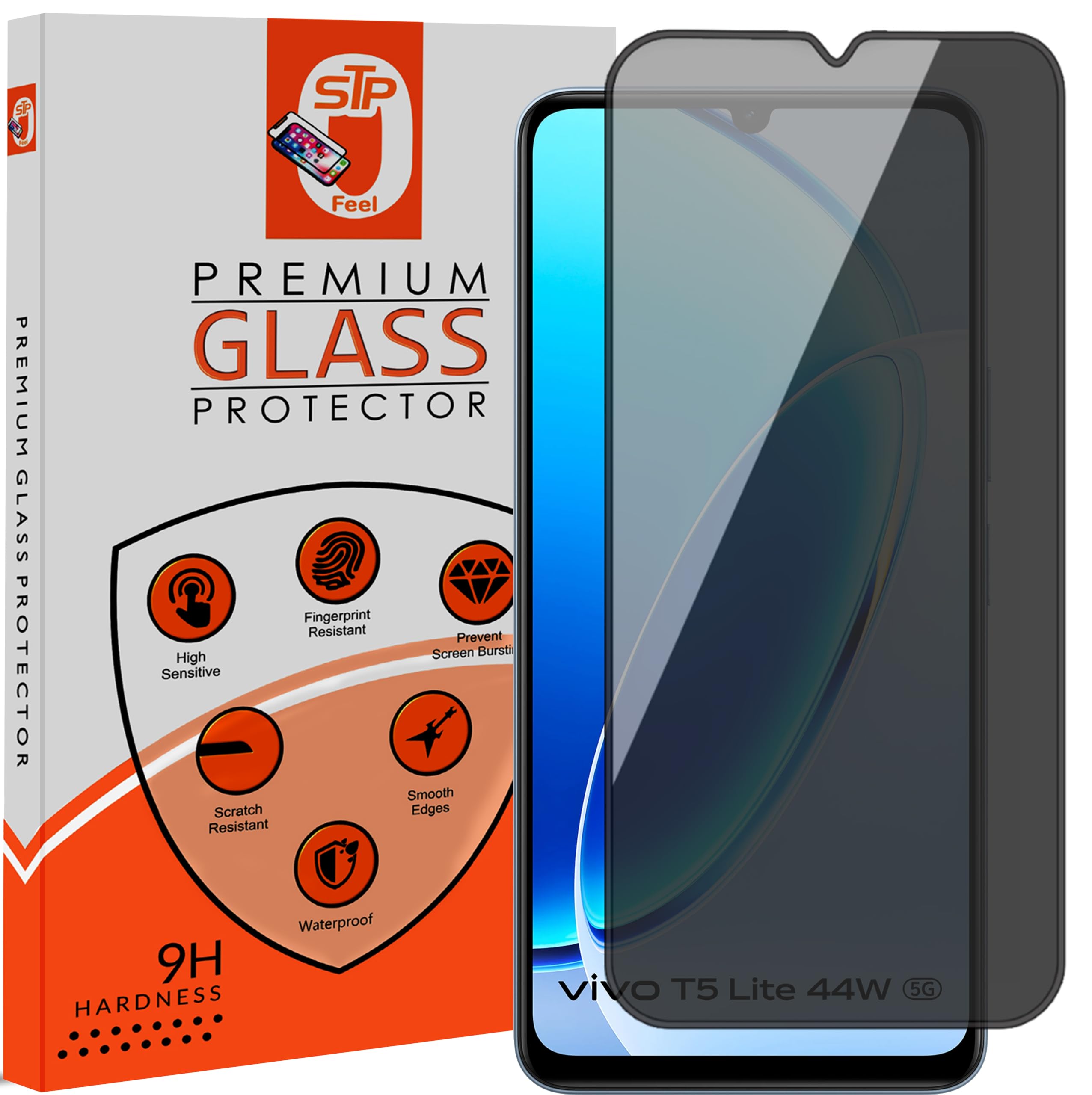 STP FEEL® Premium Grade Privacy Tempered Glass Screen Protector Guard Compatible For Oneplus Nord CE6 lite 5G (6.72 Inch, Pack of 1) Full Edge to Edge Coverage Anti-Spy/Anti-Peeping 9H Hardness — Amazon image 15