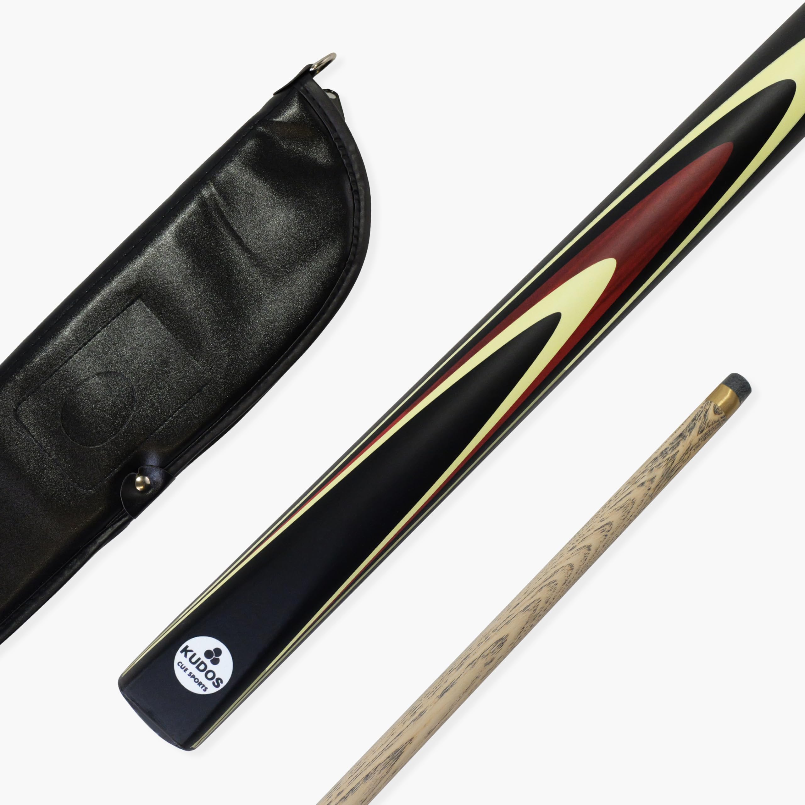 KUDOS Classic Range 57 Inch Heavy Weight 2 Piece Centre Joint Traditional Ash Snooker Pool Cue with 9.5mm Tip 20oz