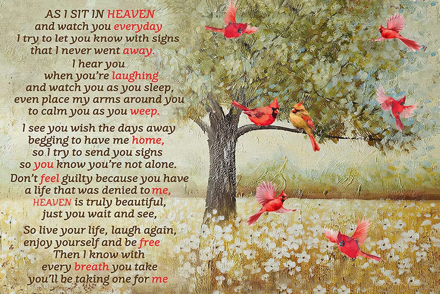 Funny As I Sit in Heaven Cardinal Vintage Plaque bar Man cave Cafe Office Garage Bathroom Home Wall Decoration tin Sign 8x12 inch