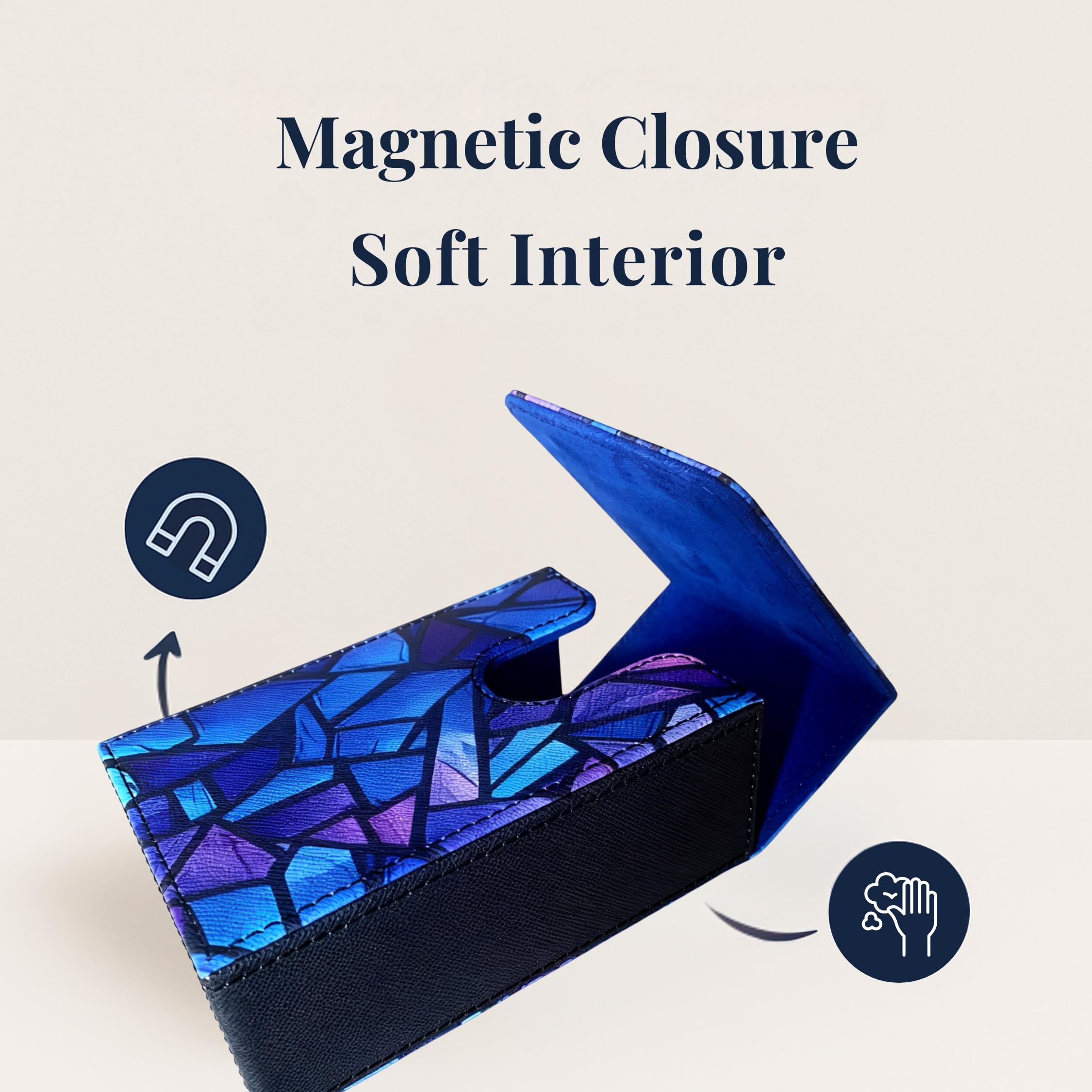 Boltquan Tarot Card Holder with Blue Interior, Fold-Top Case with Magnetic Lid Closure, Fits Standard Tarot Decks - Image 2