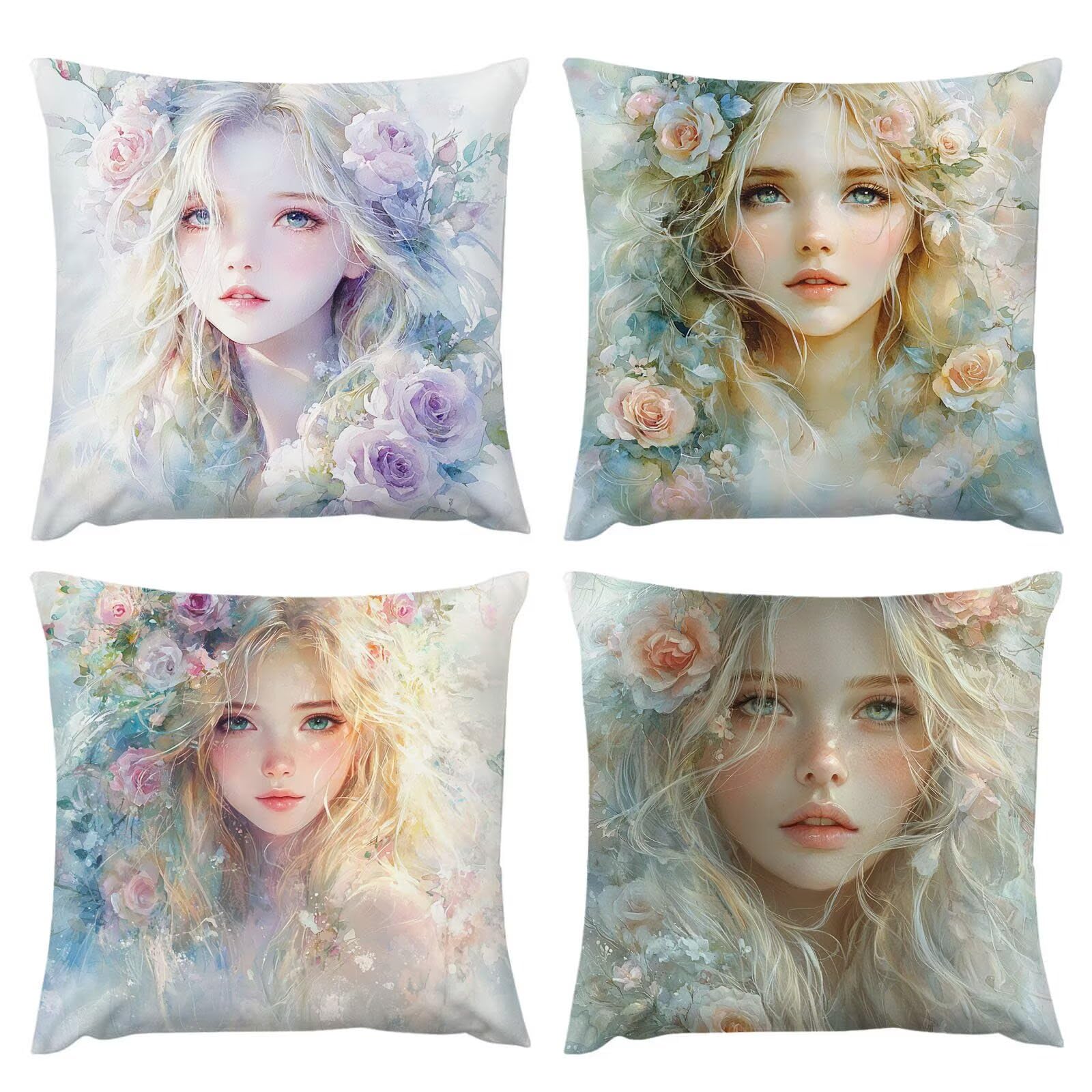 Coussin extérieur imperméable pour balcon et jardin : housses 35x35 cm fleurs d'automne