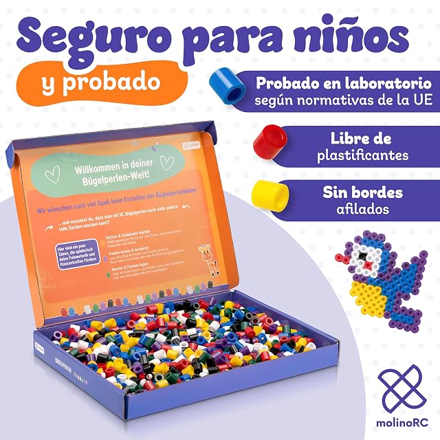 Foto 5 de 7 de molinoRC Cuentas para planchar grandes 10 mm [pack de recarga 1000 unidades] en 7 colores intensos