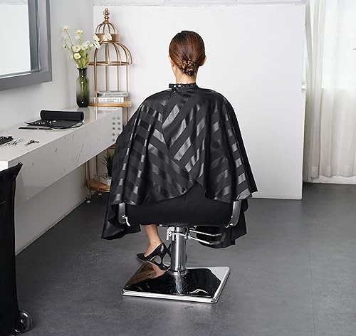 Miniatura 4 de Capa profesional de peluquería de poliéster para peluquería, 54 x 62 pulgadas, color negro, C035001C, Negro -