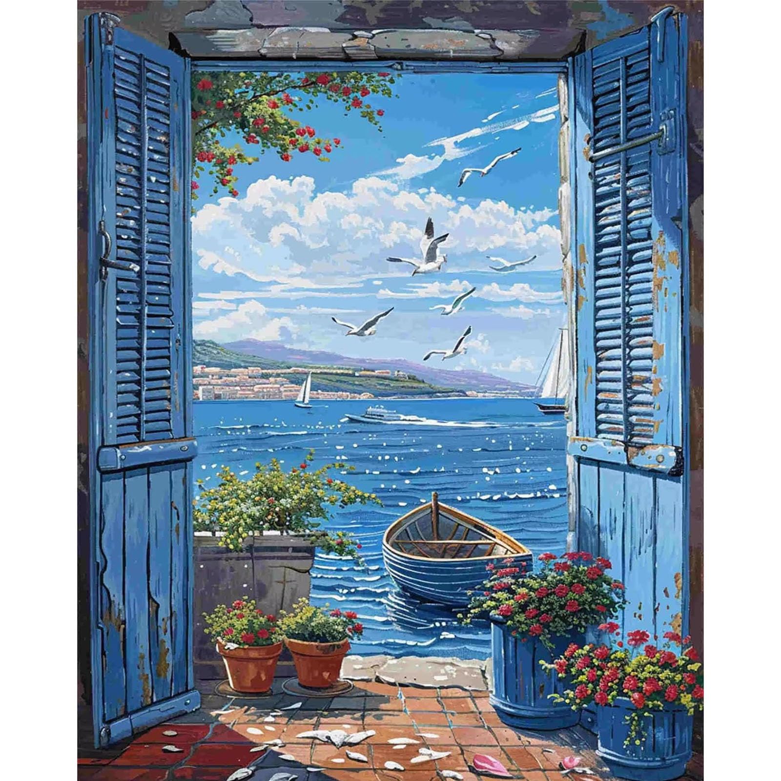 Landscape Paint by Numbers for Adults, Paint by Numbers Canvas 16x20inch