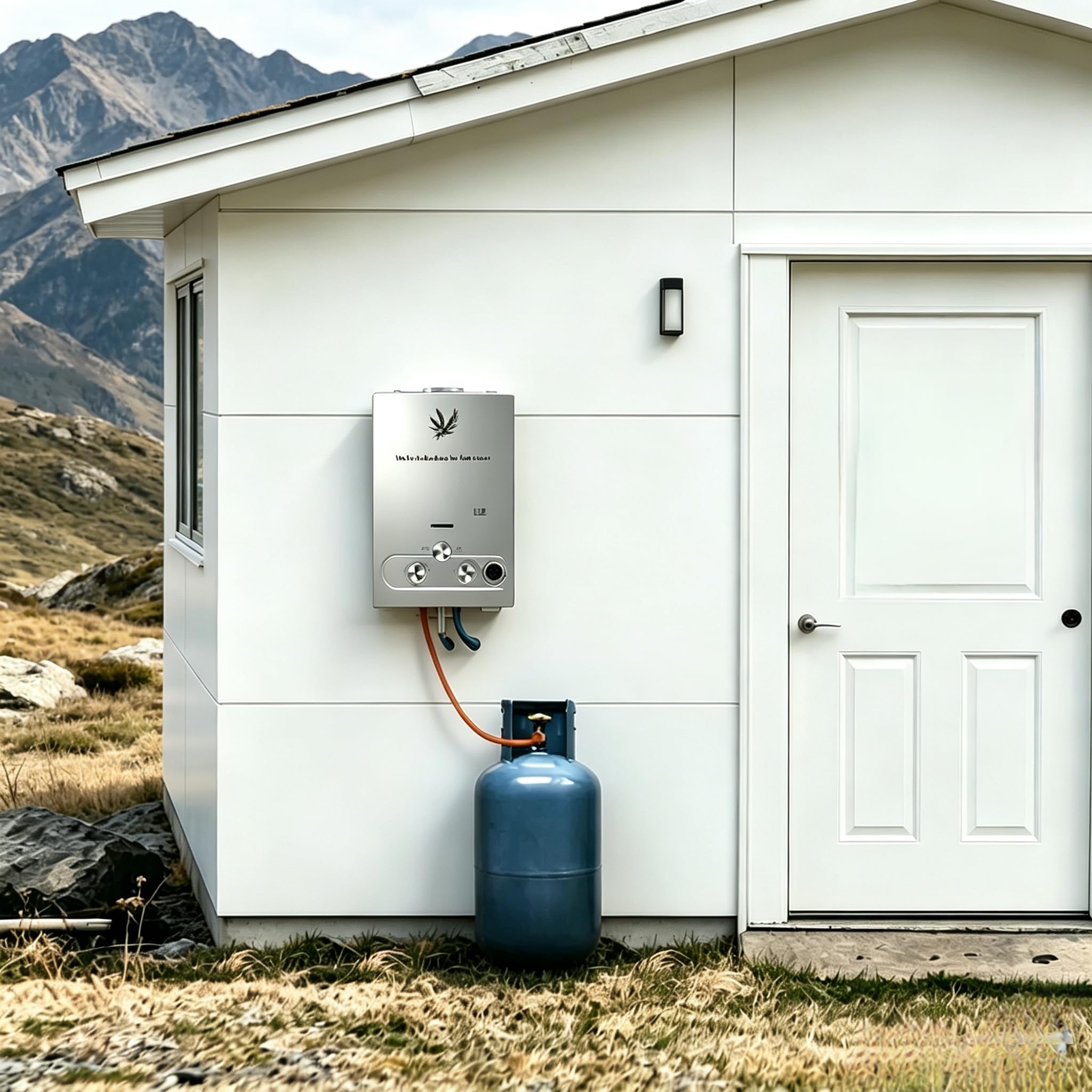 Chauffe-Eau à Gaz Instantané 18LPM 36KW LPG GPL au Butane Propane avec Modes Hiver et Eté,Protection Contre La Surchauffe,Couleur Argent,pour La Maison,ExtéRieur,Camping Car (18L(Blanc))