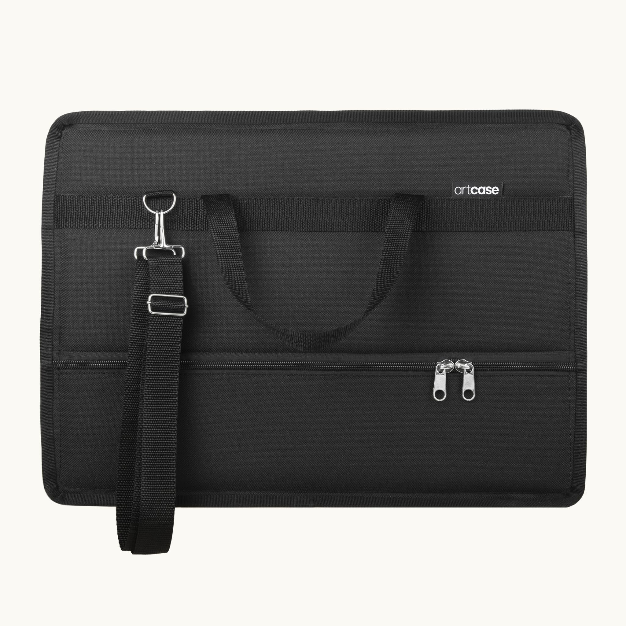 Le'arte Artcase max DIN A3 – Harte Künstlermappe, Zeichenmappe A3, Dokumententasche, 49 x 36 x 7 cm, Kunst-Transportmappe, Wasserdicht, Großformat, Hardcover (Black)