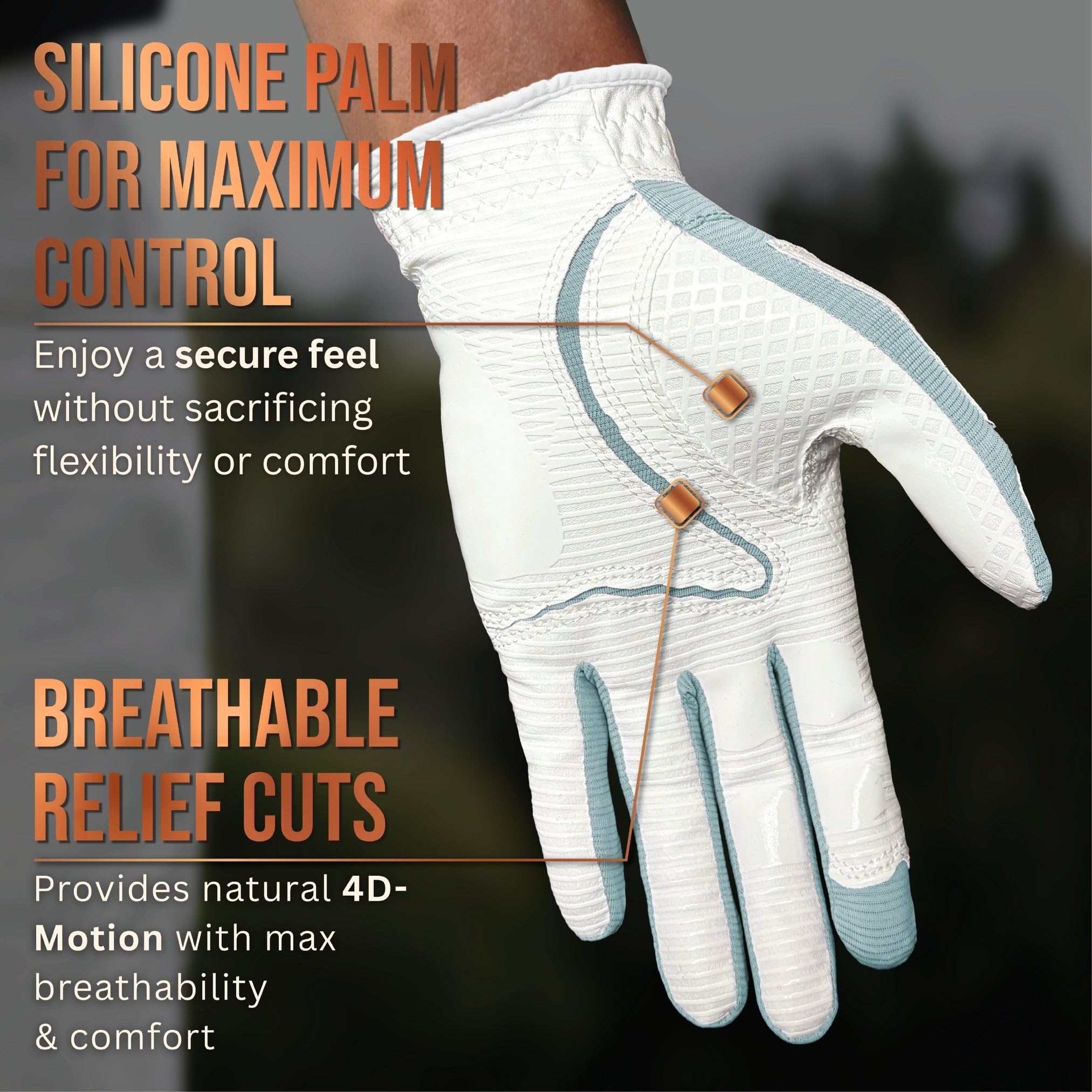Copper Tech - Guantes de Golf para Hombre, Talla única, diestros y Zurdos