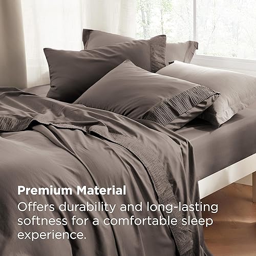 Miniatura 5 de Bedsure Juego de sábanas individuales – Sábanas suaves para cama individual, 3 piezas de hotel de lujo, color gris pardo, juego de sábanas de 01