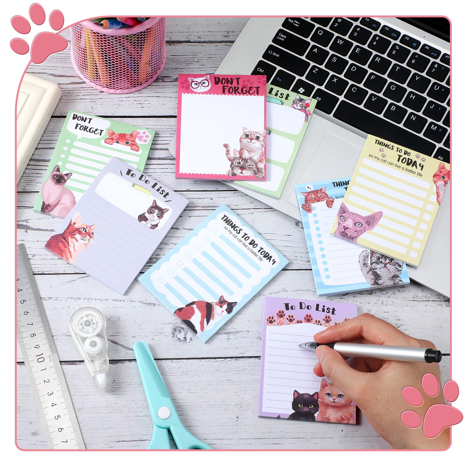 Amazon.co.jp: PerKoop 16ピース おもしろ猫 付箋 メモ帳 動物愛好家