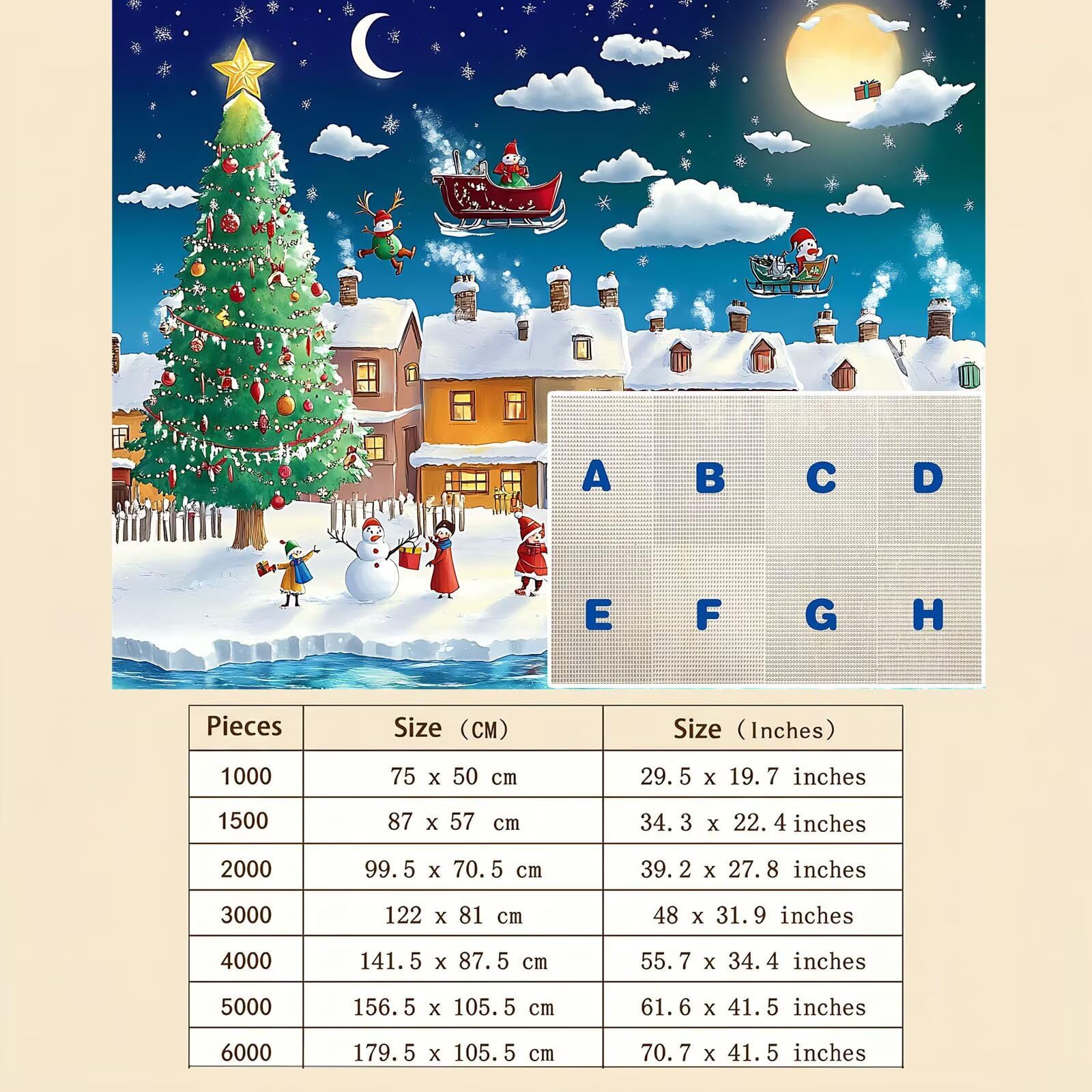 Puzzle 6000 Pezzi Classici, Puzzle Cartone animato Natale 179 x 105 cm, Gioco Educativo e Antistress in Legno con Poster Incluso,Ttività DIY per Famiglia, Regalo per Appassionati, Decor Parete, f0-542