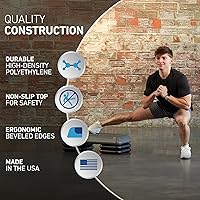 Vista 5 de Freestyle STEP Plataforma de escalón para ejercicio, Stepper de tamaño circuito para ejercicio en casa