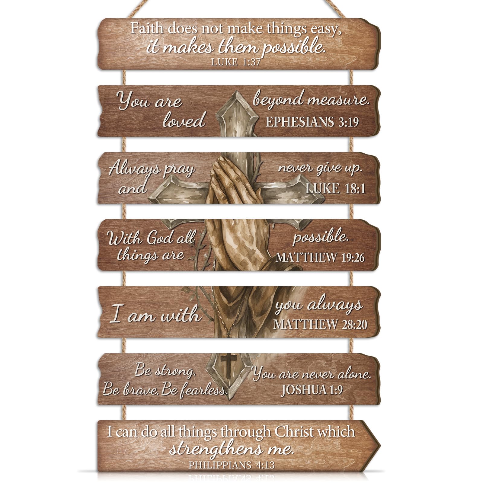 ANHUIB Bible Verse Wood Sign Christian Wall Art Bible Verse Wooden Plaques Farmhouse Bible Sign Bible Accessories Inspirational Plaque for Home Kitchen Office Religious Christian Gifts for Women Men — image 1