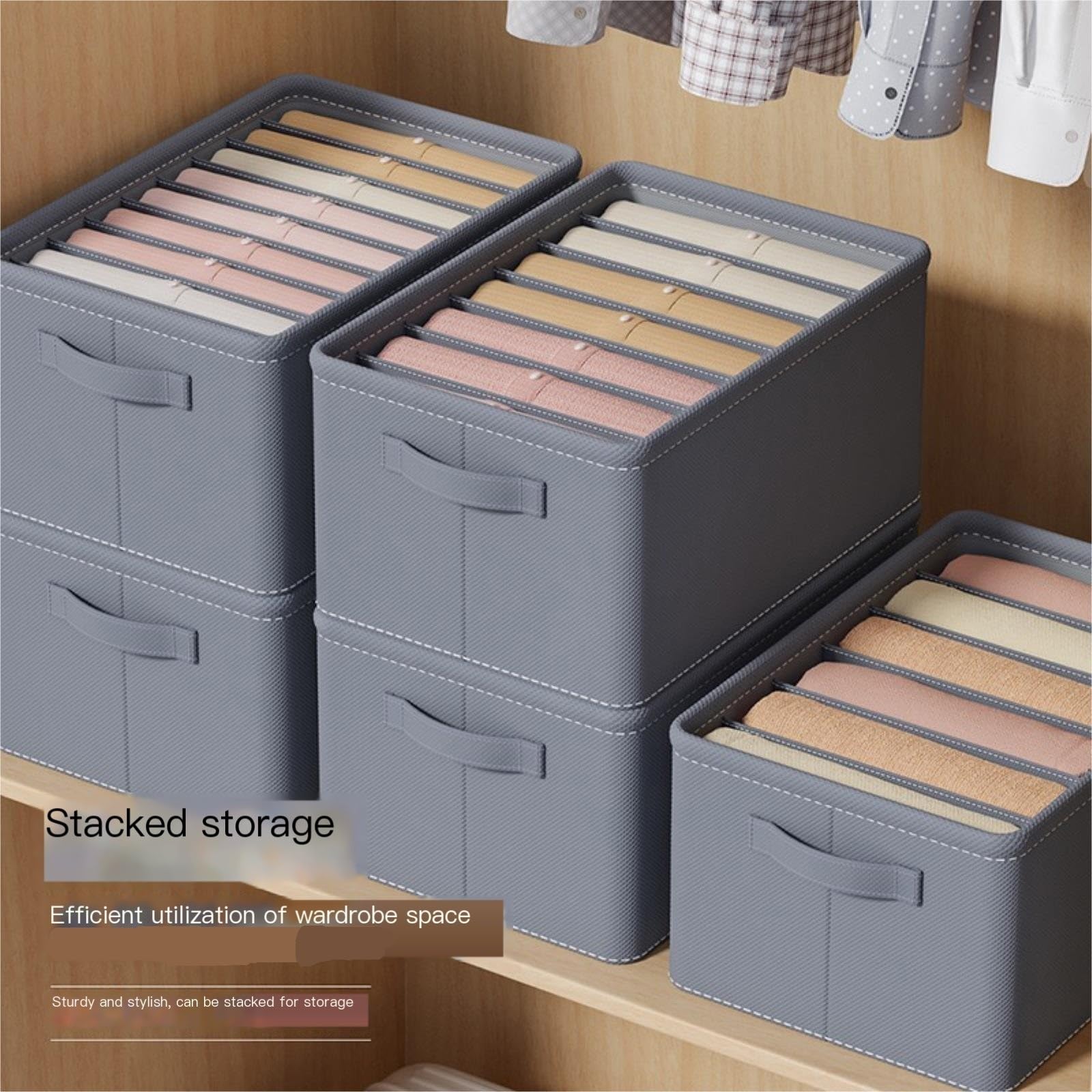 Organizador Cajones Separación de ropa, almacenamiento y organización, caja de almacenamiento de ropa, caja de almacenamiento con compartimentos apilados para Ropa Interior Sujetadores Lencería Calcet